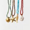 Stainless Steel Fashion Ocean Small Fish Starfish Shell Beaded Necklace Furnace Vacuum Plating 18K Real Gold