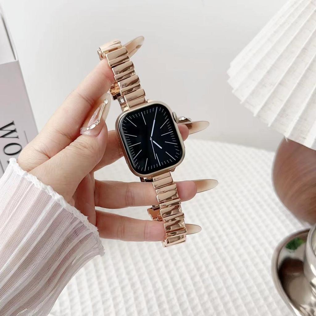 Irregular Square Metal Band for Apple Watch iWatch Series 12 11/10 Stainless Steel Link Bracelet Silver 38-49mm