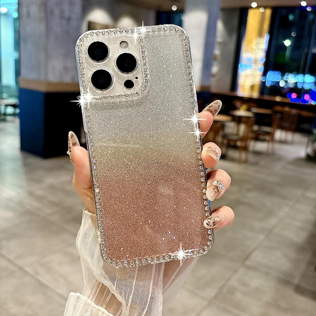 Luxury Bling Glitter Diamond Sequins Clear Case For iPhone 16E 16 15 14 Plus 13 12 11 Pro Max Shiny Rhinestone Bumper Soft Cover
