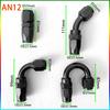 2PCS Swivel Hose End Fitting AN4AN6AN8AN10AN12 Fittings Adapter 0°/45°/90°180°  Aluminum Oil Fuel Line Reusable Universal  Black