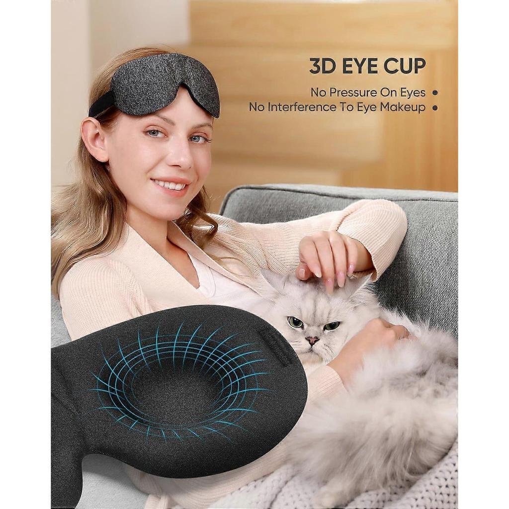 Seitenschläfer Schlafmaske 3er-Pack, Lichtblockierende 3D Schlafmaske, Nacht-Augenmaske für Männer und Frauen, Schwarz, Blau und Lila