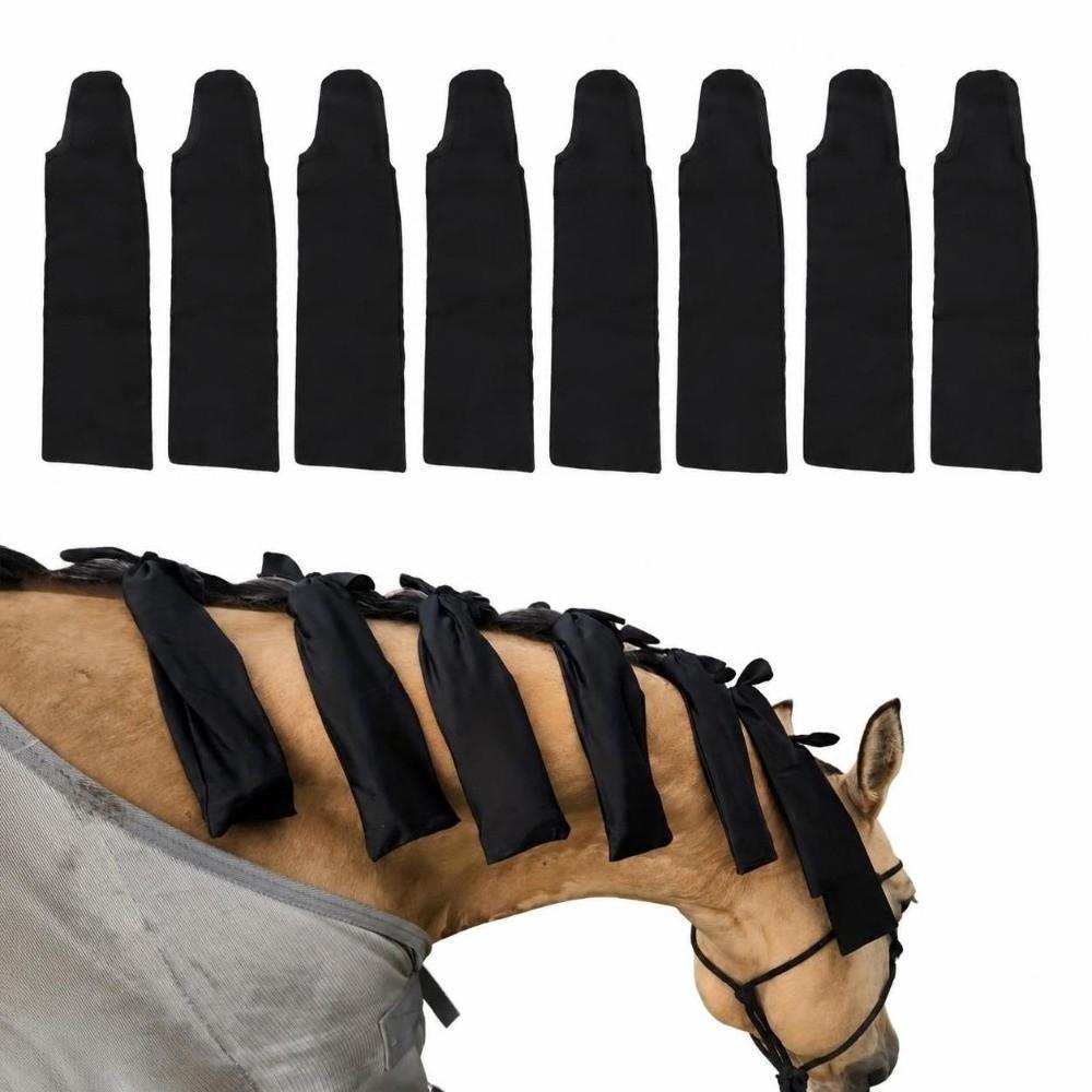 8pcs Woven Nylon Fabric Horse Mane Cover Bags Lightweight Woven Nylon Mane Bags Show Day Grooming