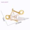 18K Gold Plated Charms Connector For Jewelry Making Supplies,Square Crystal Glass Charms,DIY Earring Bracelet Making Accessories