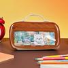 Tragbares Federmäppchen mit Griff, große Kapazität, Schreibwaren-Organizer für Schüler, süßes Bären-Design, Stifttasche für Schul- und Bürobedarf