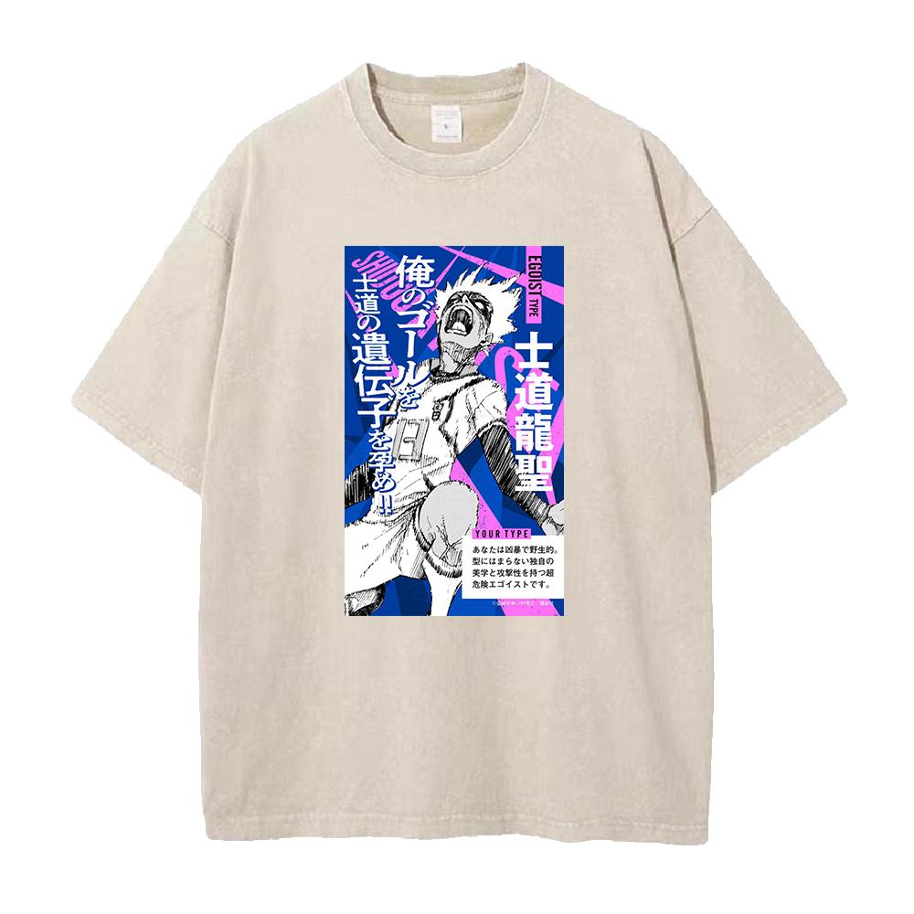 

Горячее Аниме BLUE LOCK Сидо Рюусэй Крутая Футболка с Принтом Мужская Манга Хлопковые Футболки Винтажная Выстиранная Футболка Харадзюку Мужские Топы L хаки