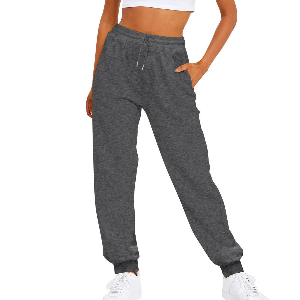 Damen Mehrfarbige Gepolsterte Jogginghose Lässig Joggen Sport High Waist Locker Kordelzug Täglich Lässig Damen Hose