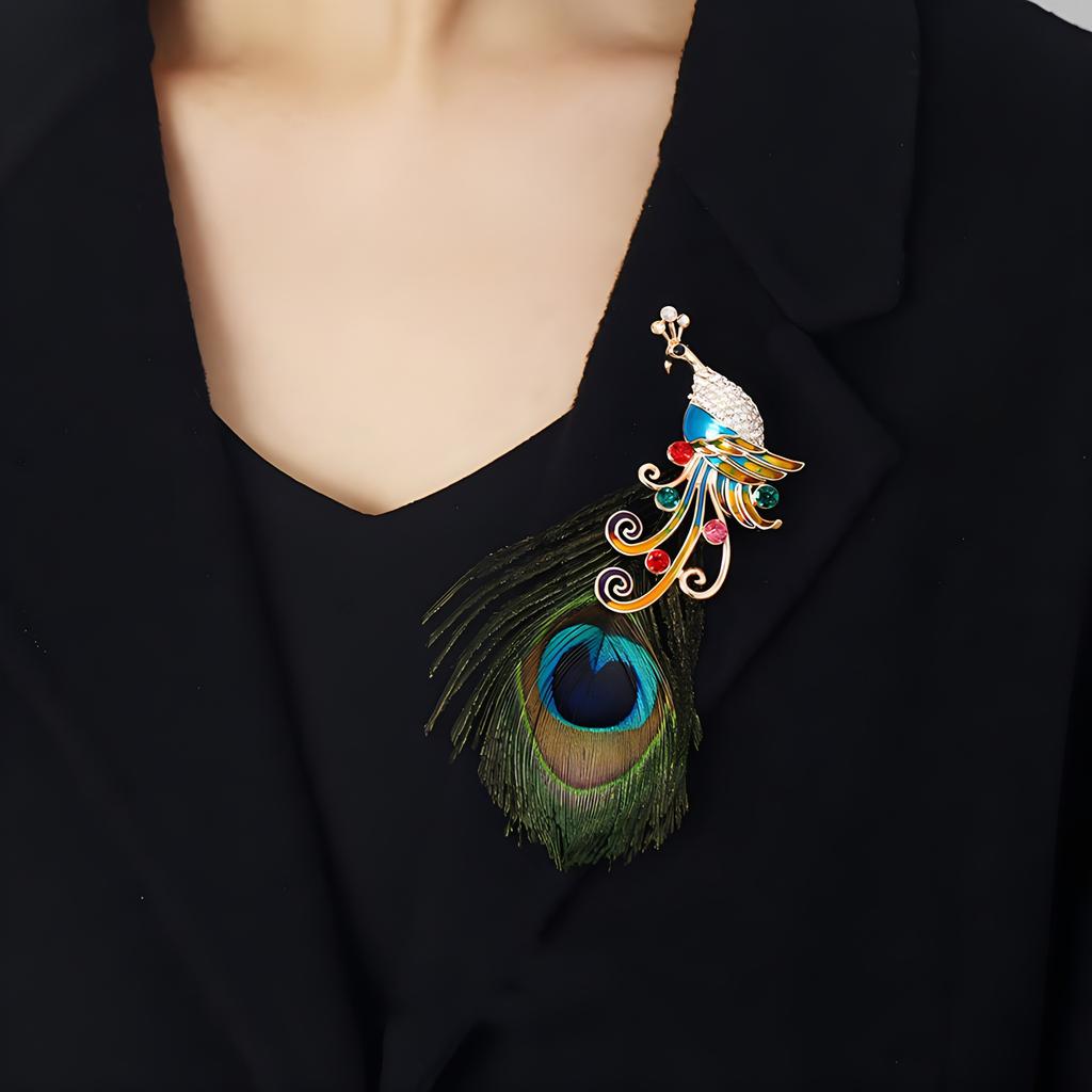 Attractive Peacock Feathers for Women Brooch