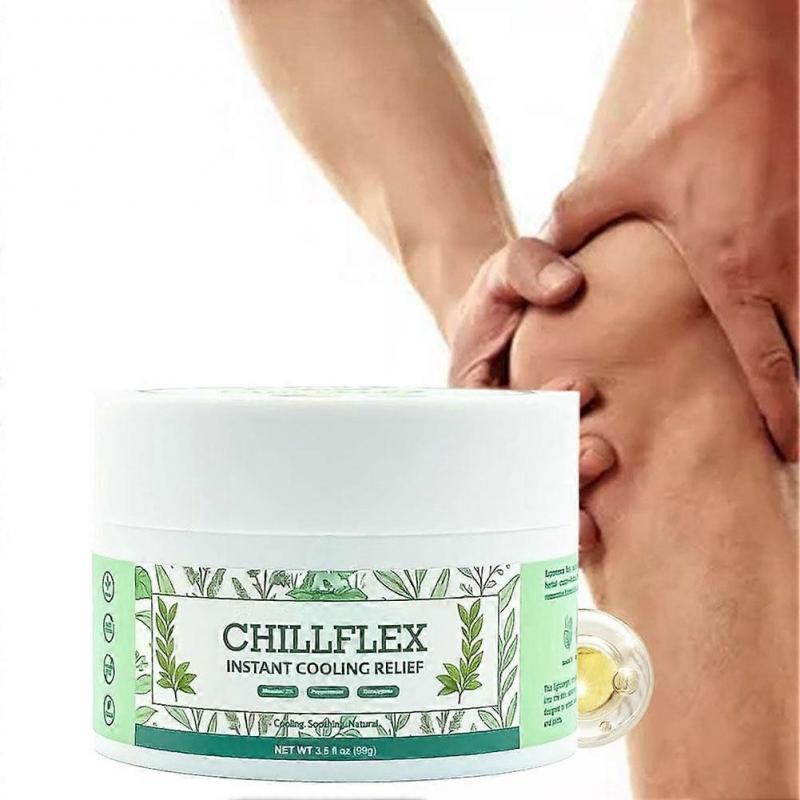 CHILLFLEX Herbal Joint and Muscle Relief Cream: Fast-Acting Cooling Menthol Gel