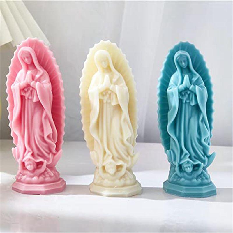 A60Z1 PCS Virgin Mary Candle Mold For Wax Candle Craft Angel Shaped Molds Used For Diymay