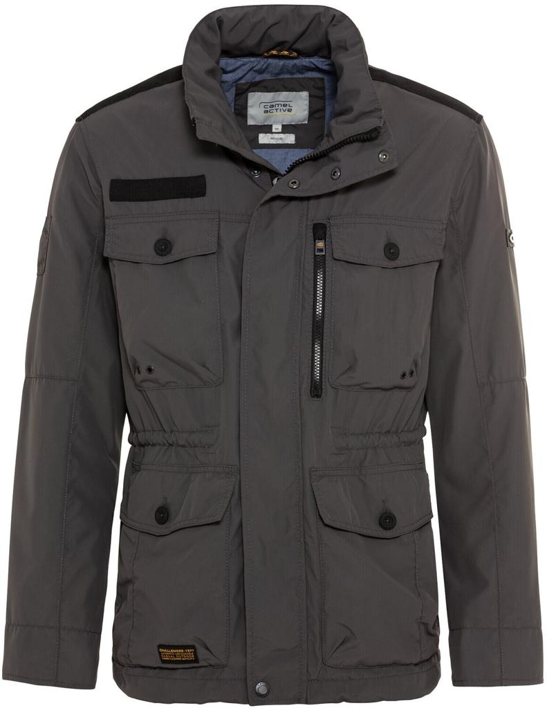 Mid-season Jacket Camel Active Jacket with Multiple Pockets With a Foldaway Hood Made of Recycled Polyester (420650 7O15 07) Graphite-gray