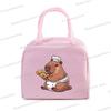 Insulated Lunch Bag Cartoon Pizza Capybara Series Insulation Bento Pack Women Men Cute Capybara Meal Pack Kids Bento Lunch Bags