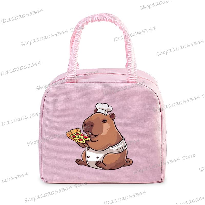 Insulated Lunch Bag Cartoon Pizza Capybara Series Insulation Bento Pack Women Men Cute Capybara Meal Pack Kids Bento Lunch Bags