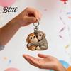 Durable Keychain Little Monkey Pocket Hug Token Cute Holding Plush Toy with Card Inspirational Keepsake for Friends Family Emotional Support