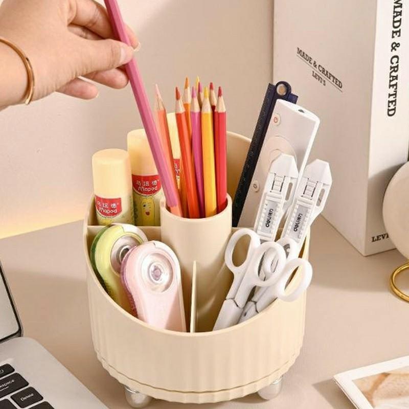 Rotating Makeup Brush Holder Eyeshadow Brushes Eyeliner Lipstick Cosmetic Stationery Organizer