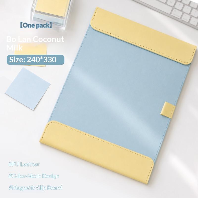 1Pcs A4 Pu Leather Clipboard With Magnetic Closure Wear Resistant Surface Perfect For Students Study Office Daily Note Taking