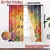 2D Flat Printing  JIT 2pcs   Curtains (Without Rod) Festive Cityscape Chic Curtain Cloth Versatile Polyester Curtains Festive Use