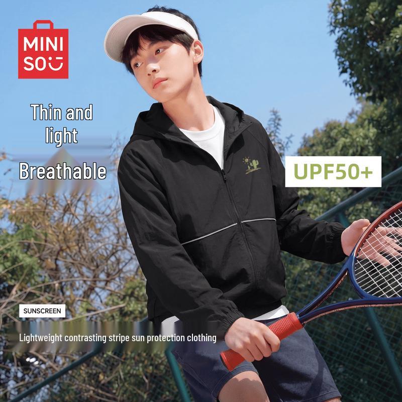 MINISO Men's UPF50+ Quick-Dry Hooded Sun Protection Jacket