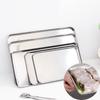 Stainless Steel Steamed Sausage Powder Plate Trays Fruit Dish Hotel Japanese Rectangle Pastry Food Storage Baking Plates