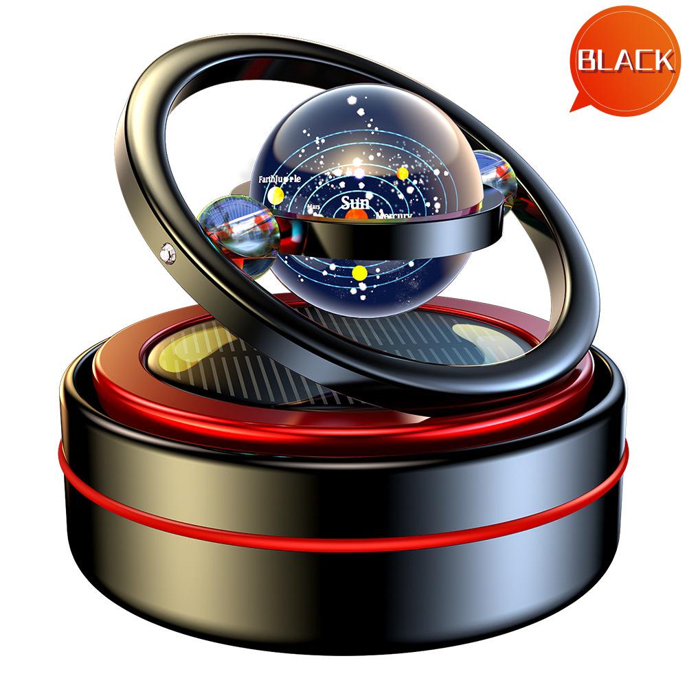 

Вращающийся освежитель воздуха для автомобиля на солнечной энергии с двумя кольцами и диффузор для ароматерапии. Lemon Scent 2 pieces чёрный