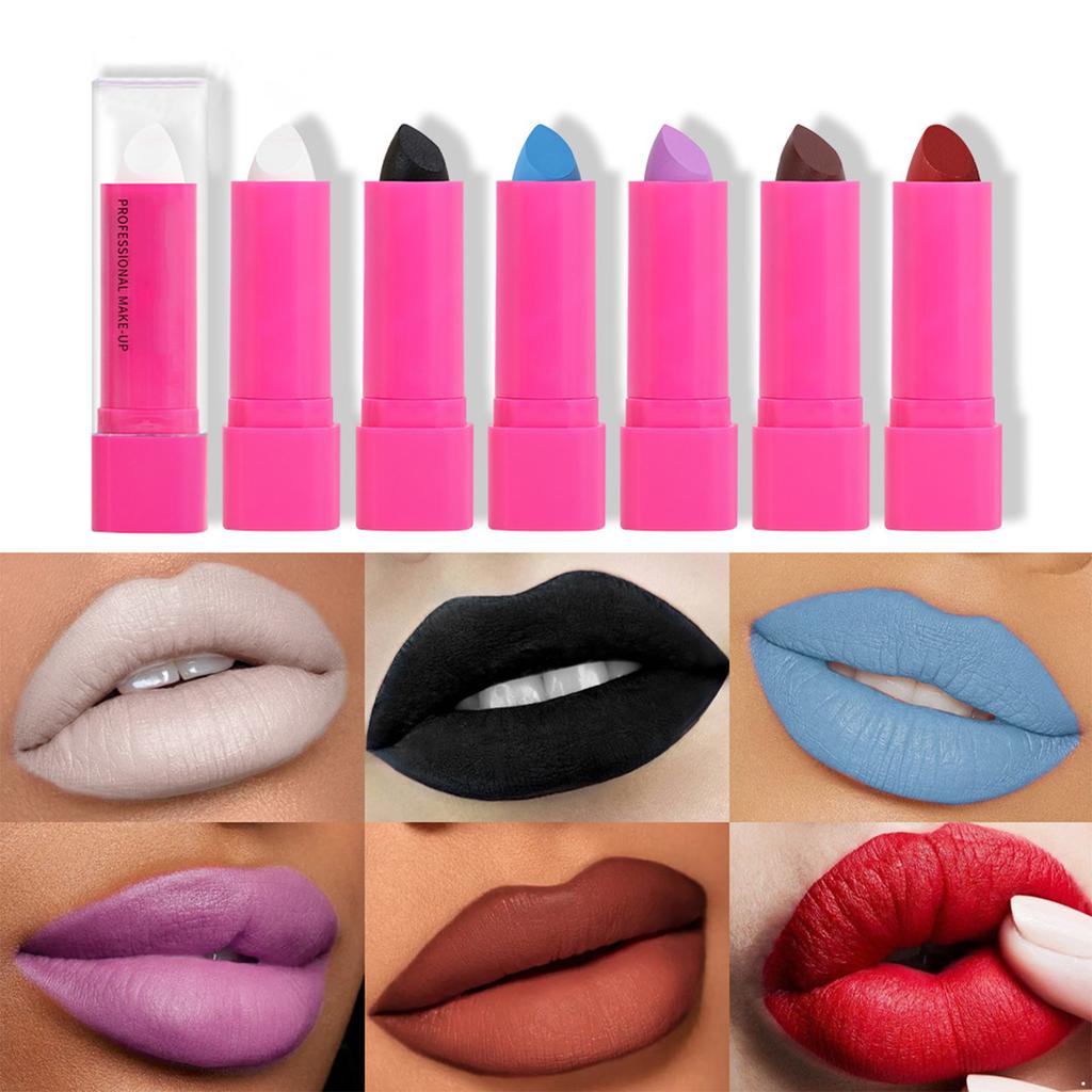 Vibrant Matte Lipstick for Halloween Cosplay Party Festival Carnival Costume Makeup Long Wearing Smudge Proof Lip Color