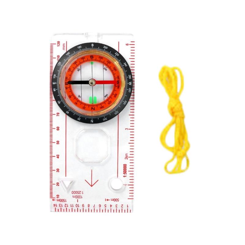 Orientation Compasses, Hiking Navigation Map Scale Ruler Compasses, Multifunctional Magnifier Compasses for Map Reading