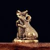 Brass Lover Mouse Small Statue Desktop Decorations Vintage Animal Rat Miniatures Figurines Home Decor Ornaments Crafts Tea Pets