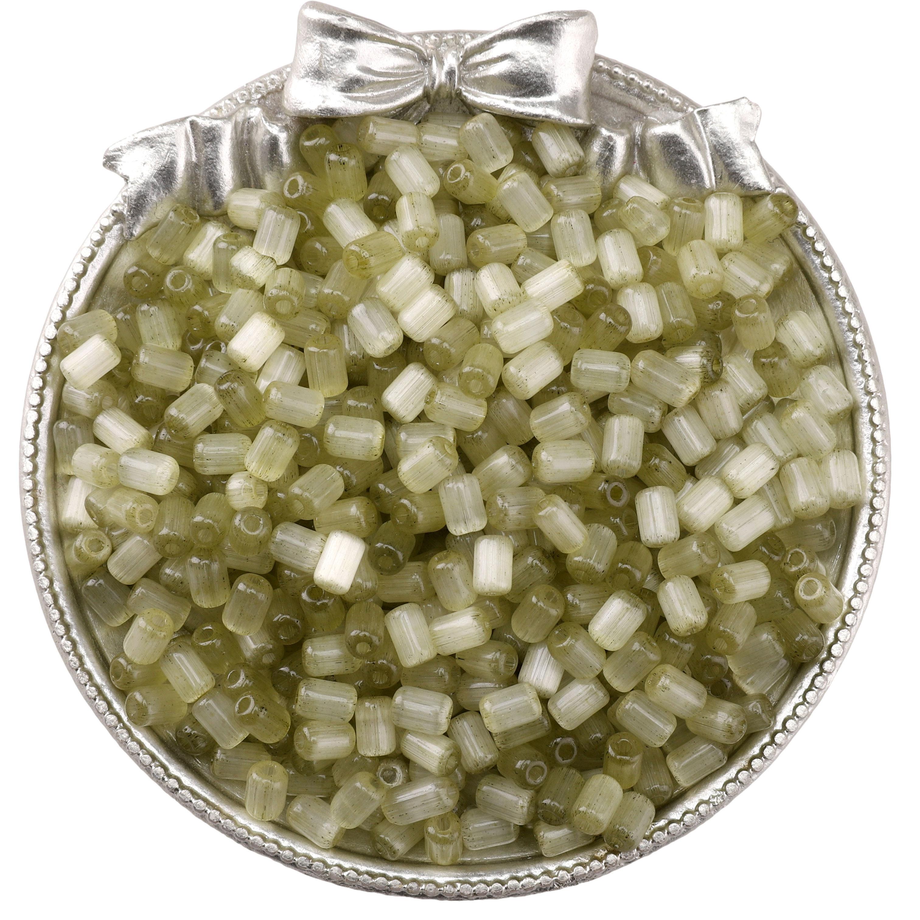 

60 шт. Стеклянные бусины-бисер «Кошачий глаз» в форме ююбы, для изготовления браслетов, ожерелий и других ювелирных изделий 4x6mm 60Pcs оливковый