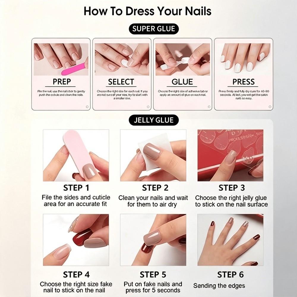 Glossy Finish Fake Nails 150 Pieces False Nail Tips for Women Wearable False Fingertip