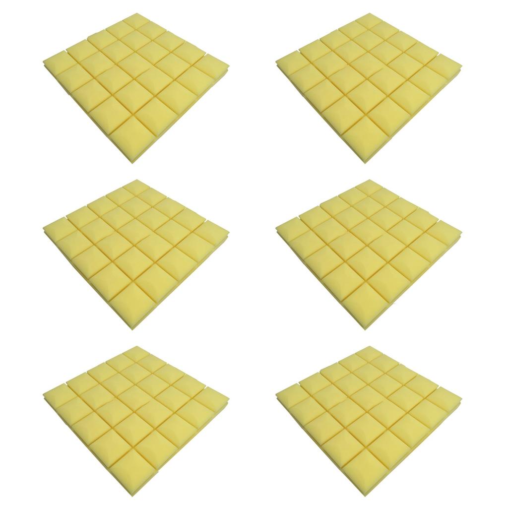 6PCS Acoustic Foam Panel Stop Absorption Sponge Studio KTV Soundproof