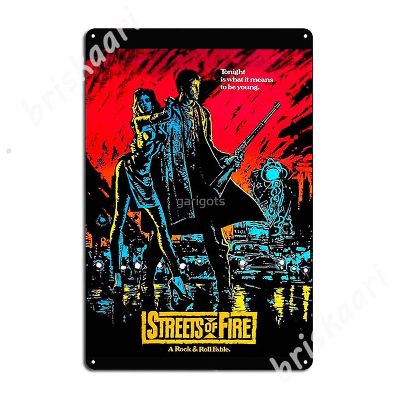 DORA Tin Sign Streets Of Fire Metal Signs Retro Pub Plaques Cave Pub Tin Sign Posters