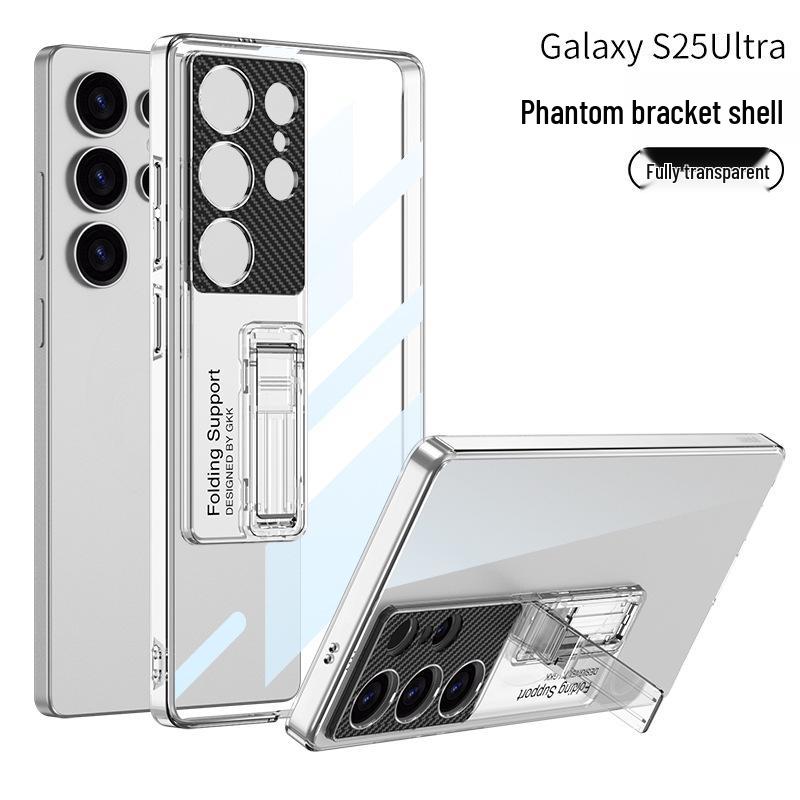 Samsung S25 Ultra Case: Transparent, Ultra-Thin Plated Phantom with Precise Holes & Stand