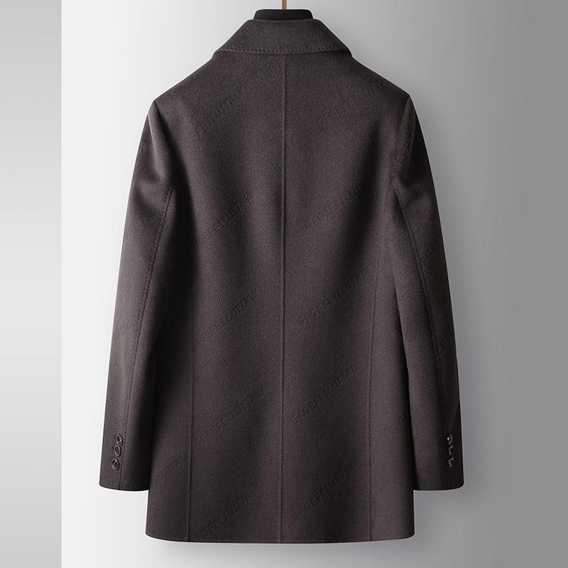 Мужское шерстяное пальто осенне-зимнее с воротником-шарфом — фото 4