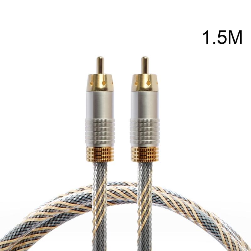 RCA Digital Audio Coaxial Cable 24K Gold Plated Connectors S/PDIF RCA Male To RCA Male for Home Theater, HDTV, Subwoofer