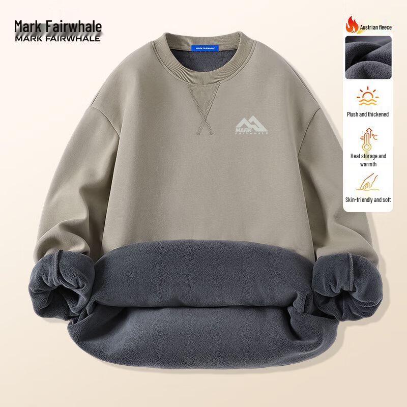 Men's Velvet Fleece Lined Round Neck Sweatshirt