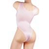 Satin Glänzend Trikots Einteiler Badeanzug Sexy Hoch geschnittener Offener Schritt Bikini String Bodysuit Glänzend Damen Unterwäsche Große Größen
