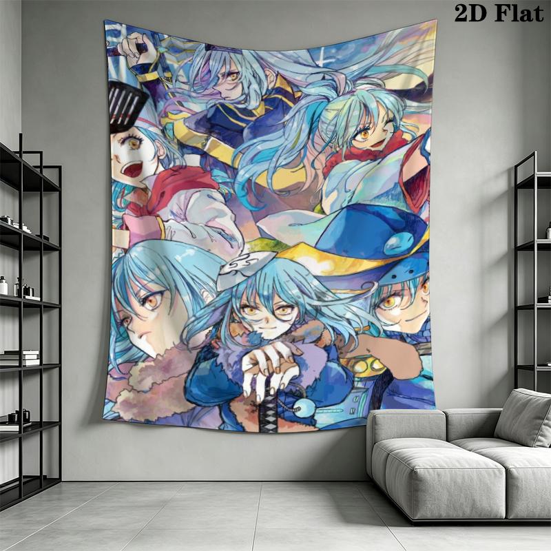 That Time I Got Reincarnated as a Slime Wall Tapestry Aesthetic Wall Hanging Printed Fabric Blanket Decorative Tapestries for Bedroom Living Room Home