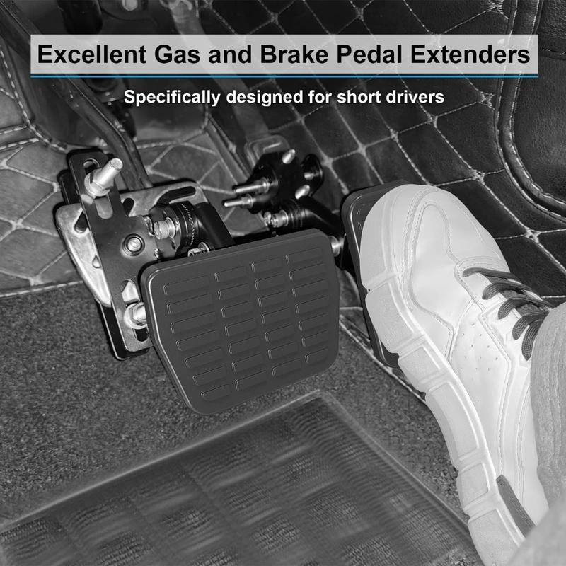 Short Driver Aid Pedal Extenders Daily Driving Adjustable Angle Adjustable Length Metal Construction For Cars For Go-karts