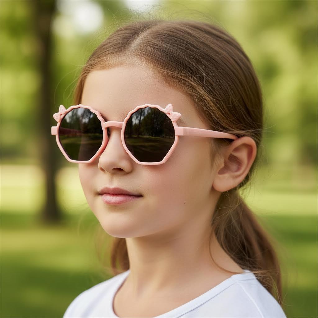 Colorful Children's Sunglasses With Bow Decoration For Uv Protection, Suitable For Photography, Fashionable Sunglasses 8834