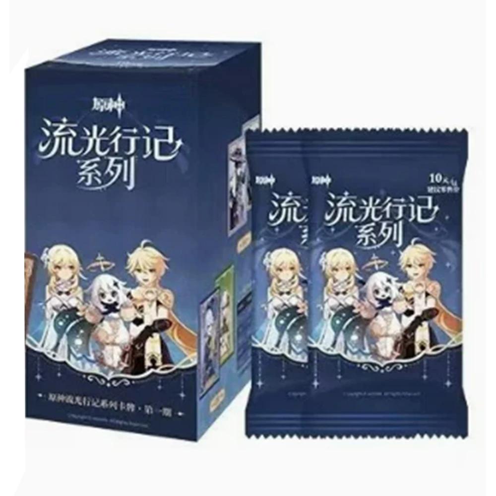 Genuine Genshin Impact Card Flowing Light Travelogue Series Booster Pack Game Peripheral Collectible Cards Toys Gifts