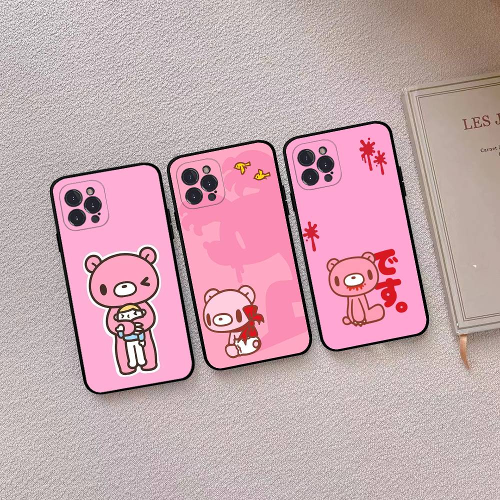 G-Gloomy-Bear-Cute Phone Case for iPhone 16 Pro Max 15 17 Plus 14 13 12 Mini 11 Black Cover