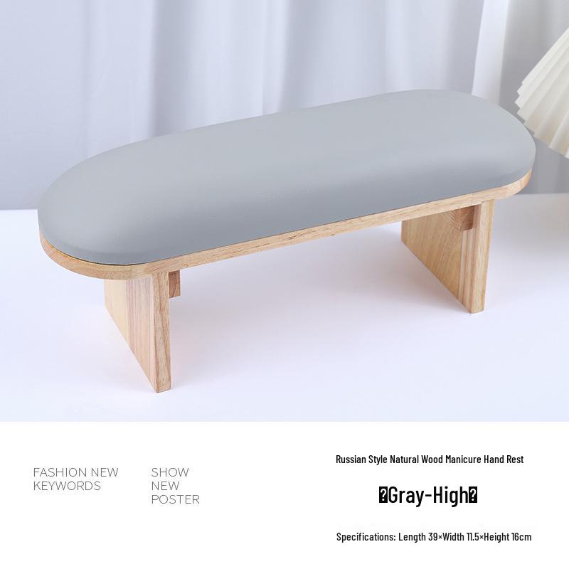 High-End Nail Art Cushion Set: Natural Wood Base & Japanese Leather Tools