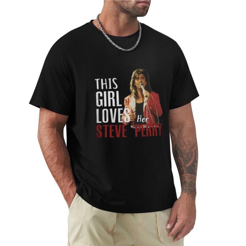 This Girl Loves Her Steve Perry T-Shirt Boys White T Shirts T-shirt for a Boy Men's Long Sleeve