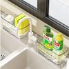 Multi-Functional Sink Rack with Drainage Shelf and Dish Towel Holder Countertop Storage for Sponges Soap Brushes Organization