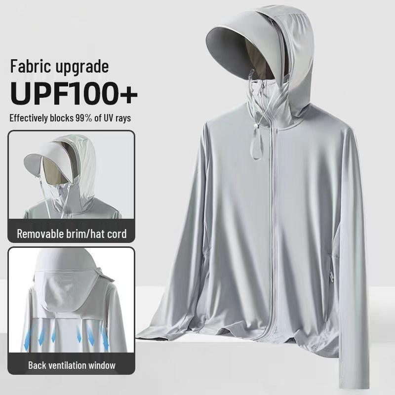 

Мужская и женская летняя куртка для рыбалки из ледяного шелка с защитой от УФ-излучения UPF100+ 5XL Men s 190-205 lbs