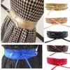Bowknot Simple Wrap Luxury Wide Waist Band Leather Belt Corset Waistband Ladies Dress Cummerbands