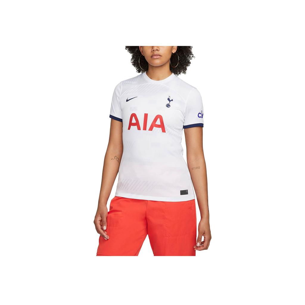Nike Dri-FIT Printed Round Neck Short Sleeve Soccer Jersey 2023-24 Season Tottenham Hotspur Home Women Tops White DX2741-101