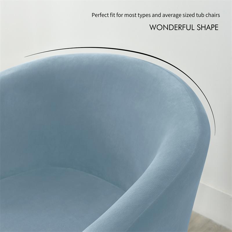 1Set Velvet Tub Sofa Covers Small Round Sofa Slipcovers For Living Room Elastic Couch Cover With Seat Cushion Case El Bar New