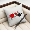 For Playing Cards Poker Red Heart Spades King Queen Throw Pillow Case Sham 45X45Cm 40Cm Square Car Pillowcase Pad Cushion Cover