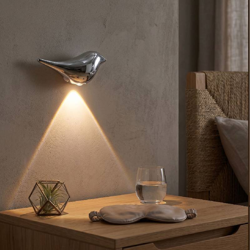 Small Bird Wall Light With Rechargeable Led Sensor For Kids Bedroom Decor