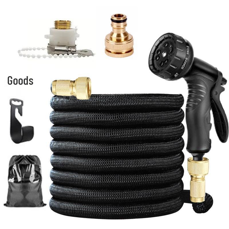 3x Telescopic Garden Water Hose with 10-Function High-Pressure Spray Gun for Watering and Car Wash